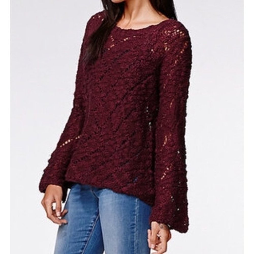 NWT Kendall & Kylie Knit Sweater Maroon/Burgundy S